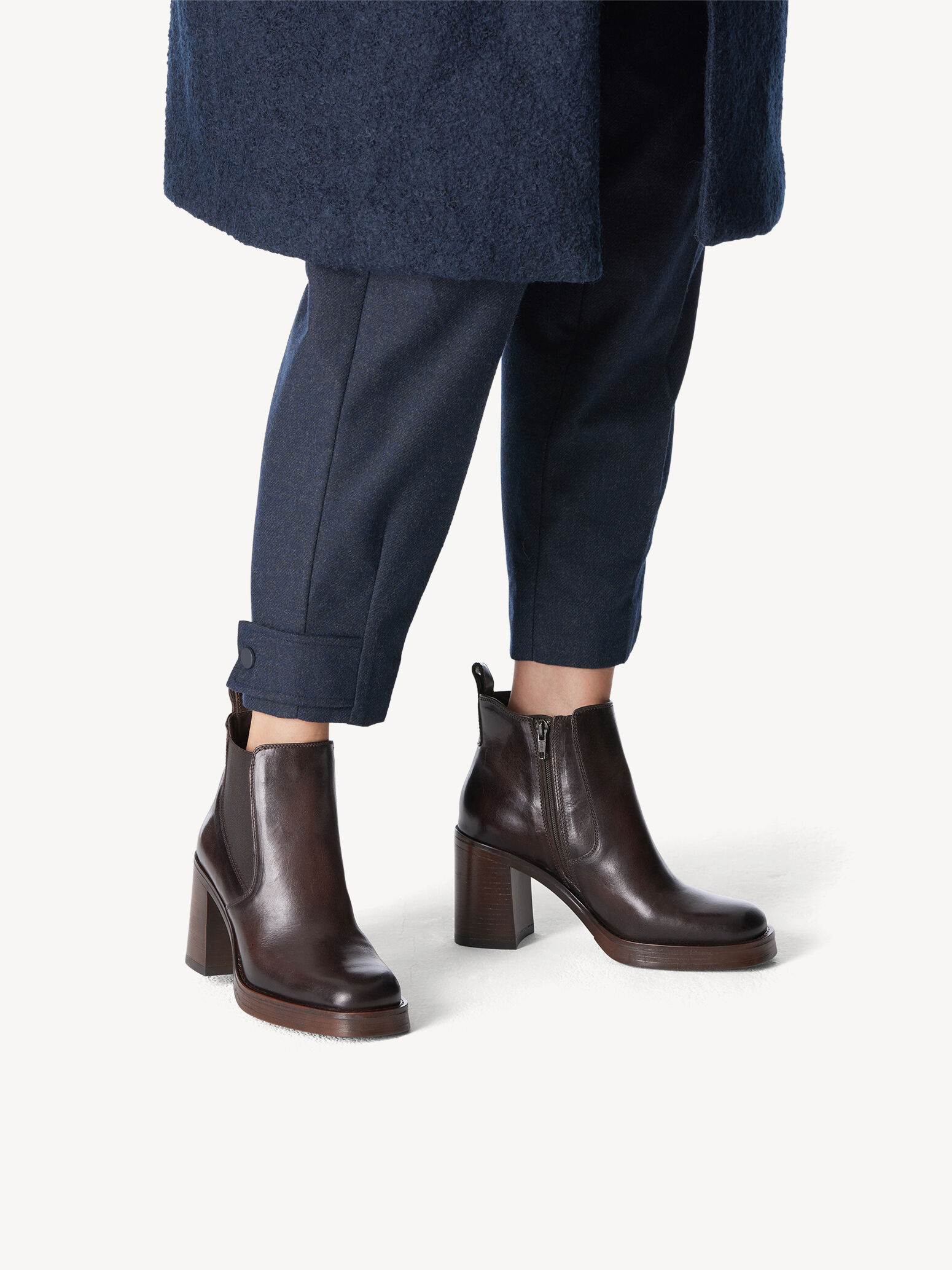 Bottine Chelsea en cuir - marron