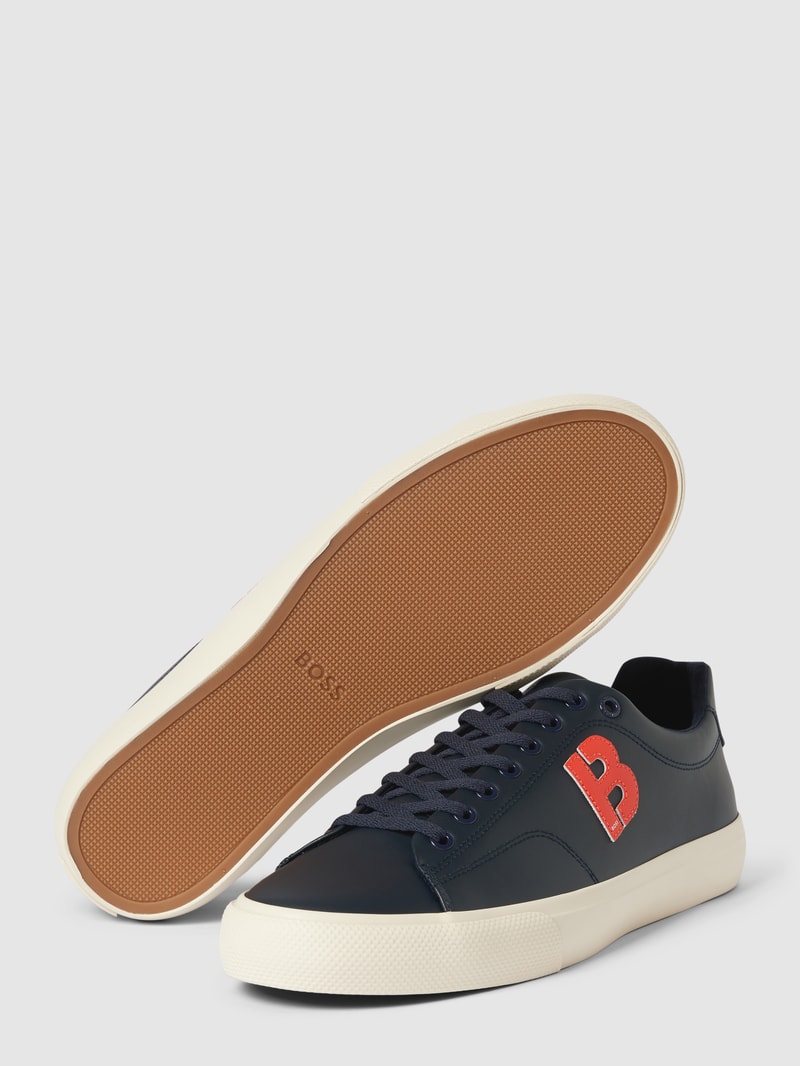 Sneaker mit Label-Patch Modell 'Aiden' in dunkelblau