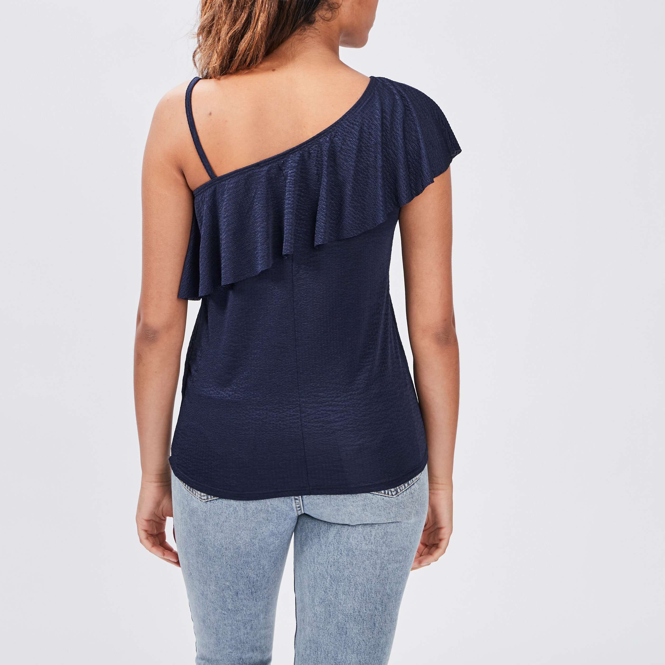 Débardeur asymétrique bleu marine femme | La Halle