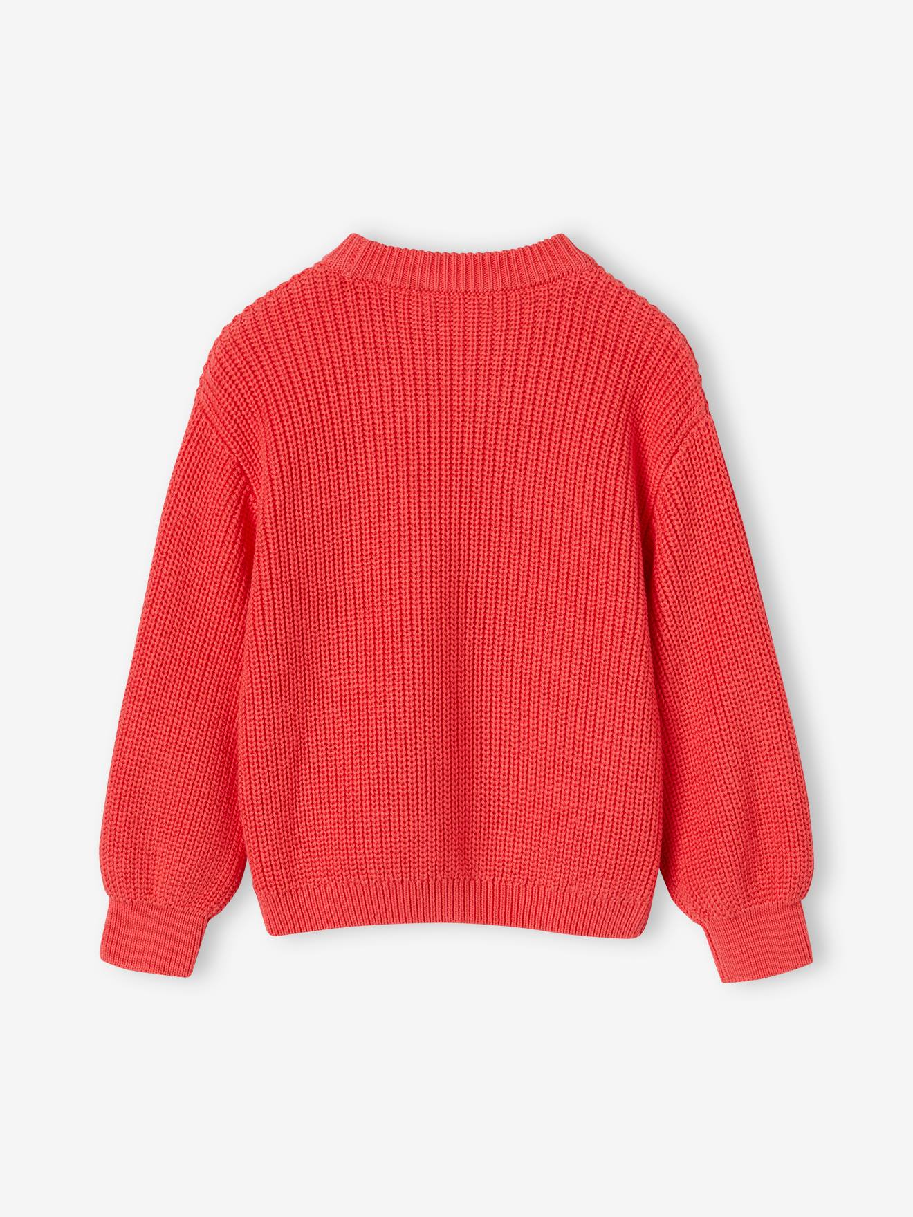 Vertbaudet Mädchen Pullover aus Rippstrick Oeko-Tex - koralle