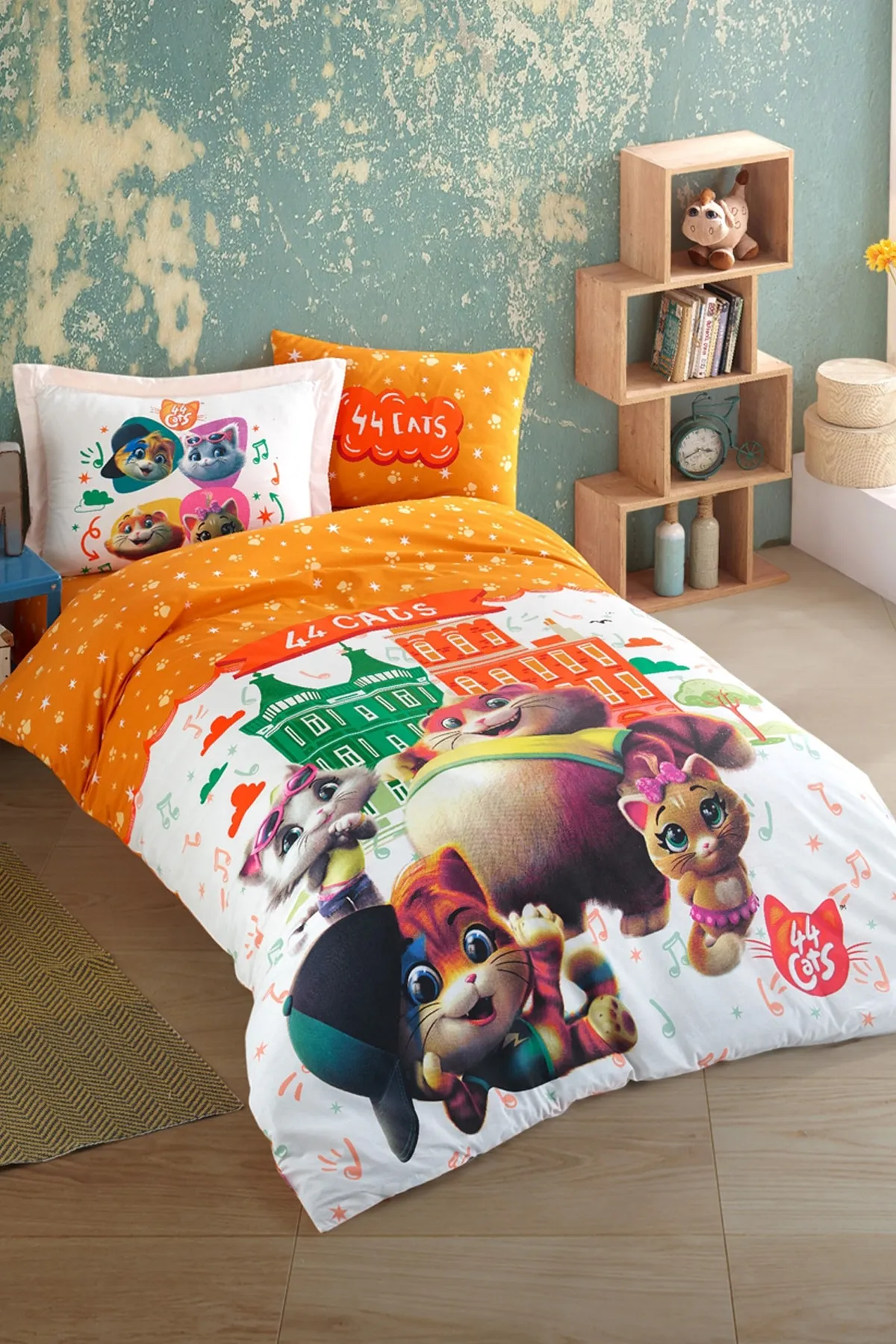 Hobby  Kinder-Bettbezug-Set im Katzen-Stil, Orange