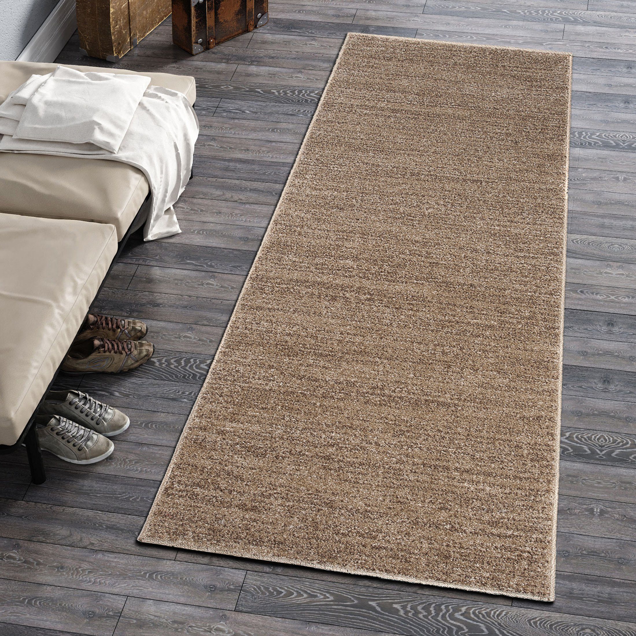 Läufer Läufer Flurläufer Einfarbig für Vorzimmer, Küche - Beige, Mazovia, 60 x 100 cm, Kurzflor, Meterware, Höhe 10 mm, Kurzflor - niedrige Florhöhe
