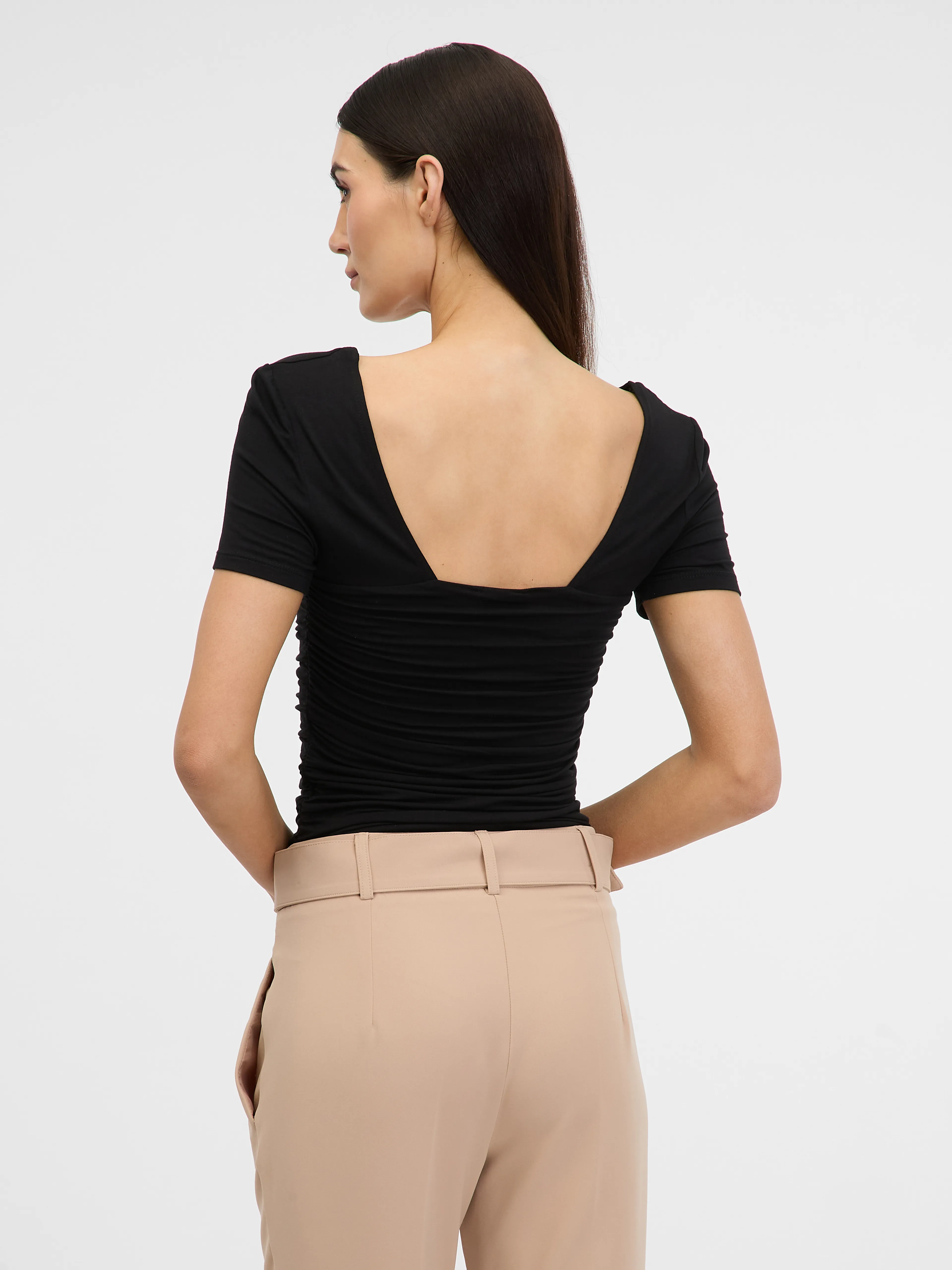Schwarzes Kurzarm-T-Shirt für Frauen ORSAY
