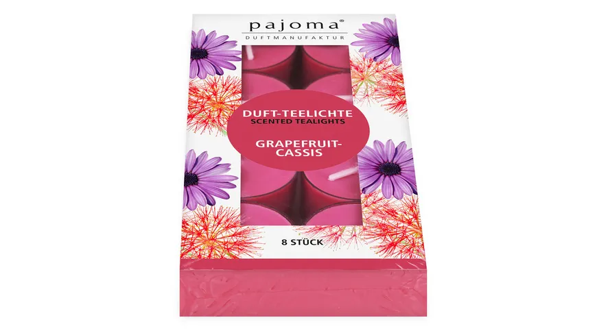 pajoma Teelichter Grapefruit-Cassis 8 Stück rot