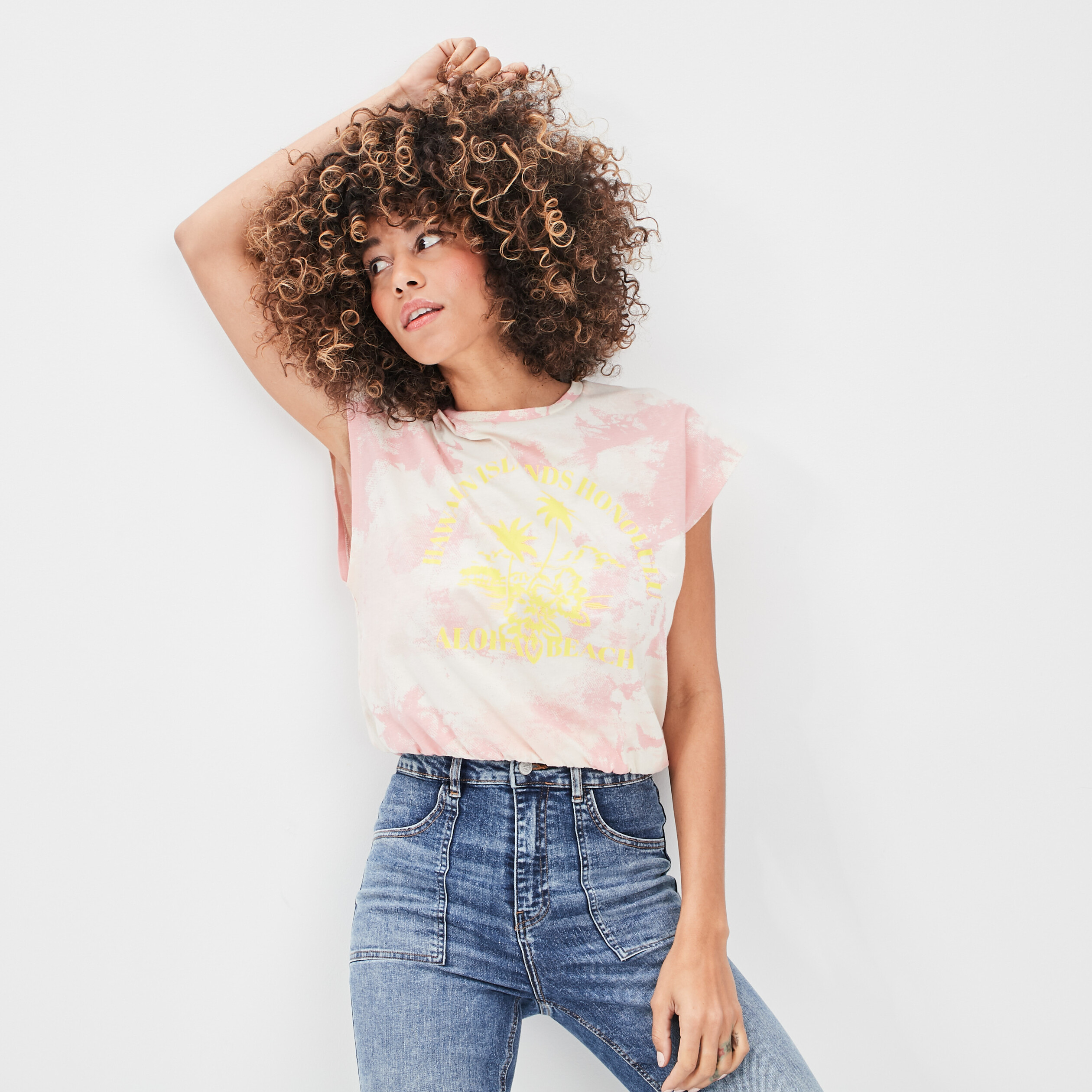 T-shirt manches courtes rose femme | La Halle