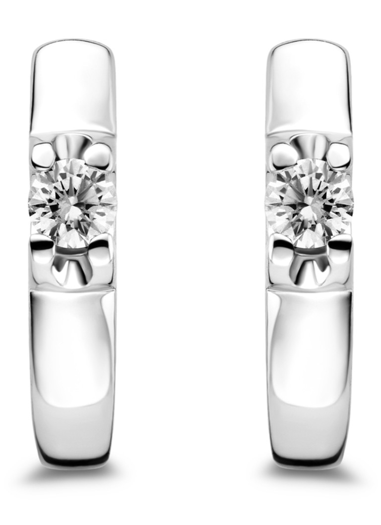 Diamond Point White gold solitaire lab-grown stud earrings, 0.26 ct. 0.26 ct diamond Lab-grown