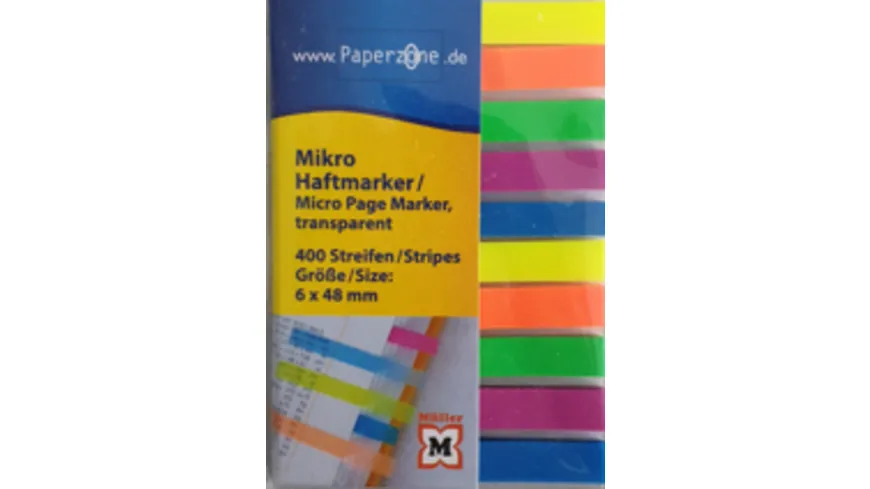 PAPERZONE Haftmarker transparent micro 6 x 48mm