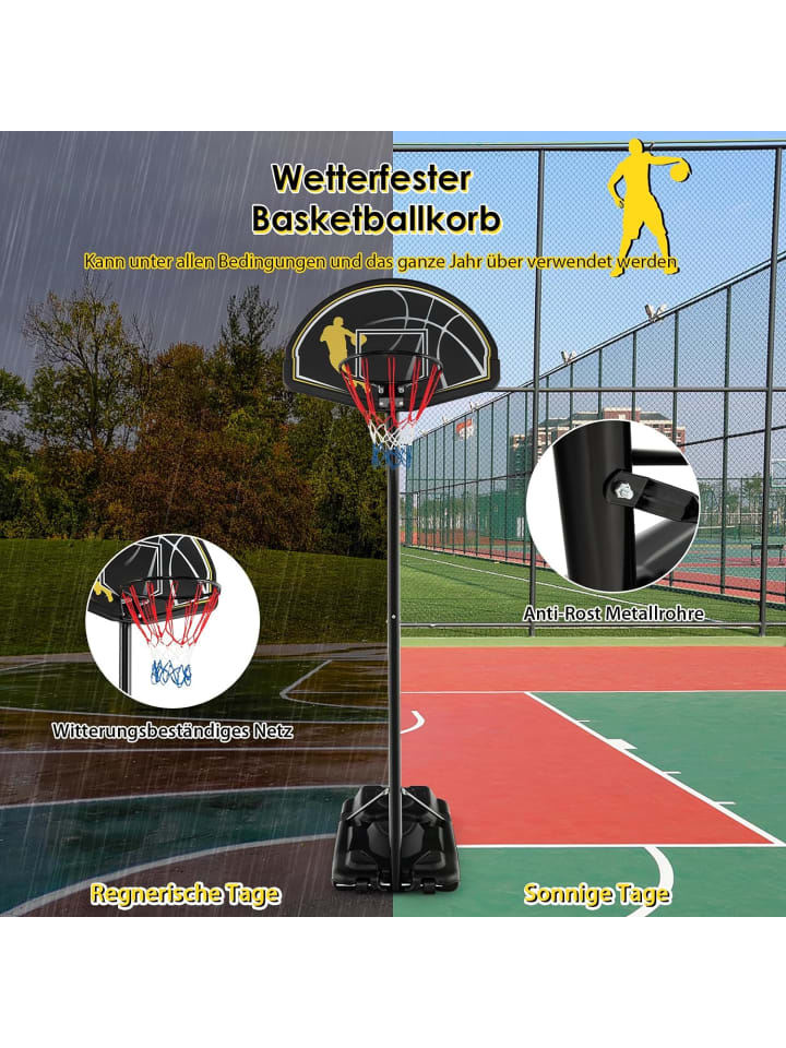 COSTWAY Basketballständer 130-305 cm höhenverstellbar in Schwarz günstig kaufen onesize