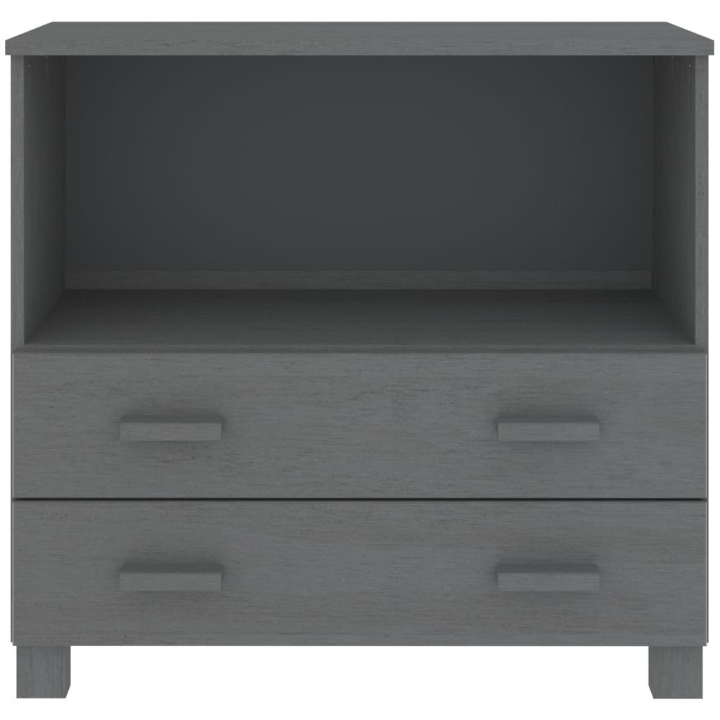 vidaXL Sideboard Sideboard HAMAR Dunkelgrau 85x35x80 cm Massivholz Kiefer (1 St)