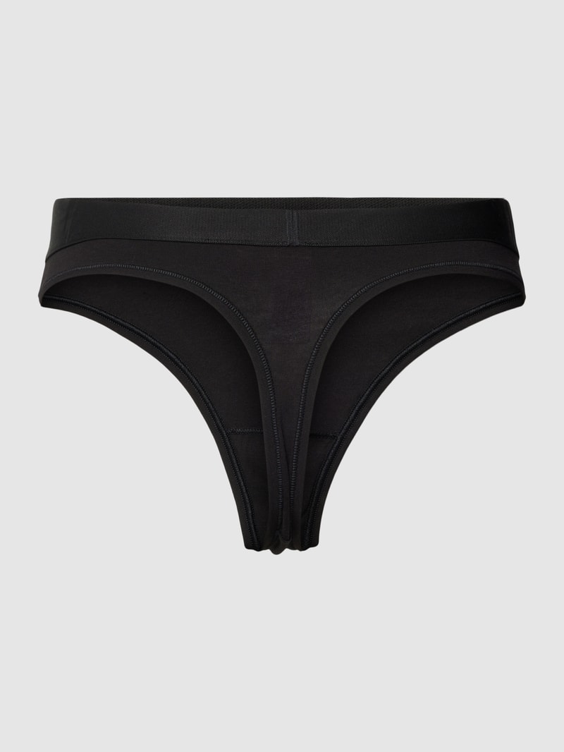 String mit elastischem Logo-Bund in schwarz