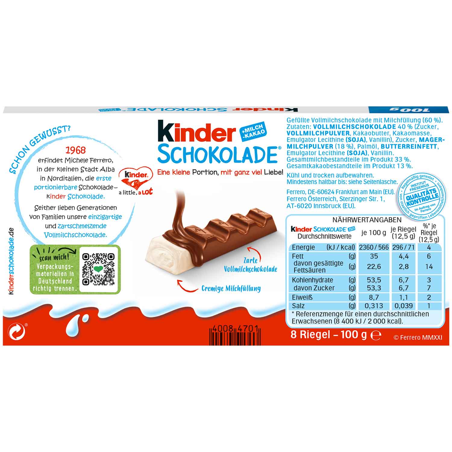 kinder Schokolade 8er