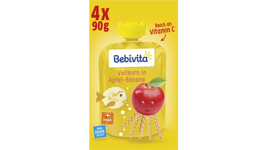 Bebivita Kinder-Spaß Frucht und Getreide: Vollkorn in Apfel-Banane 360 g