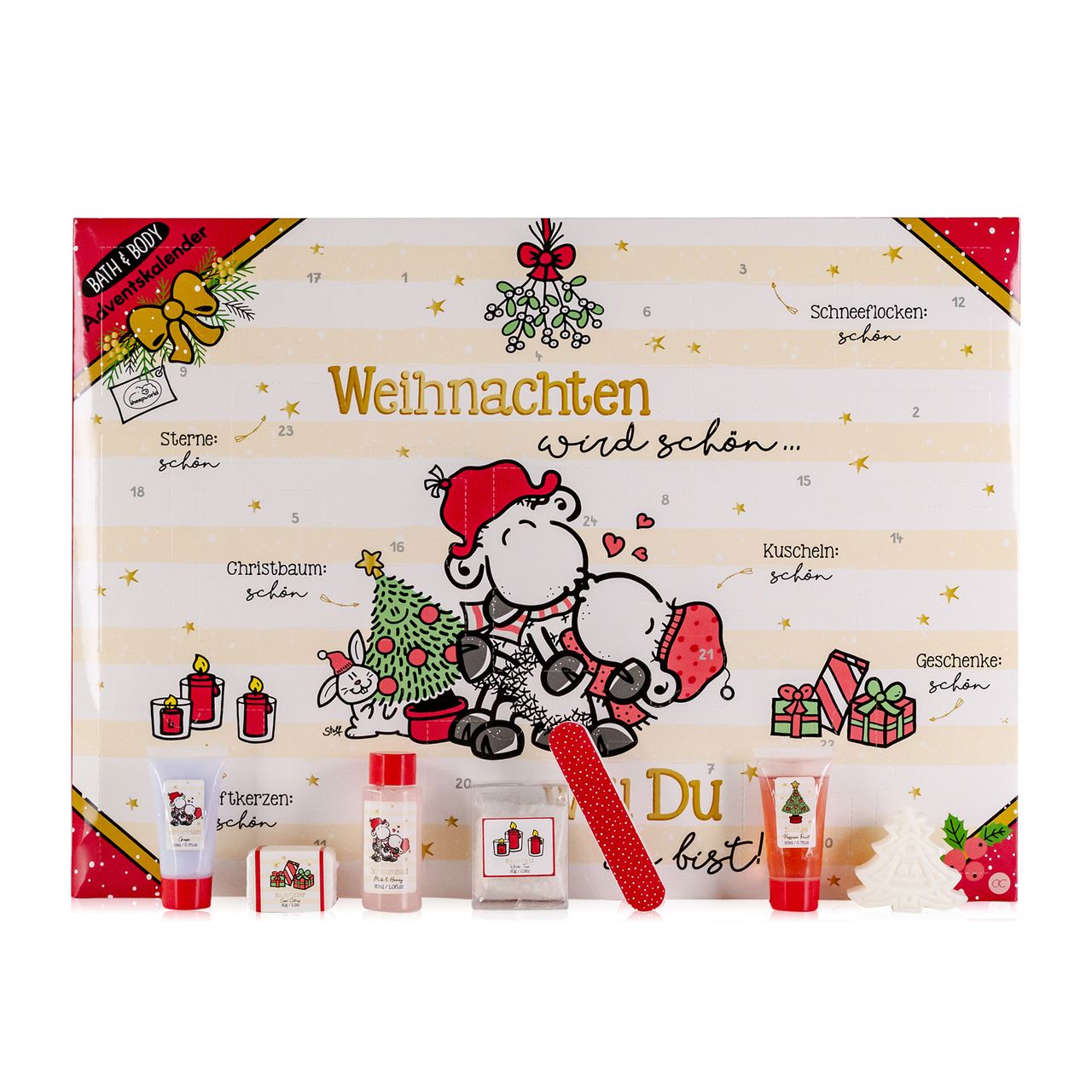 accentra Adventskalender SHEEPWORLD in Box, Motiv: Weihnachten wird schön...