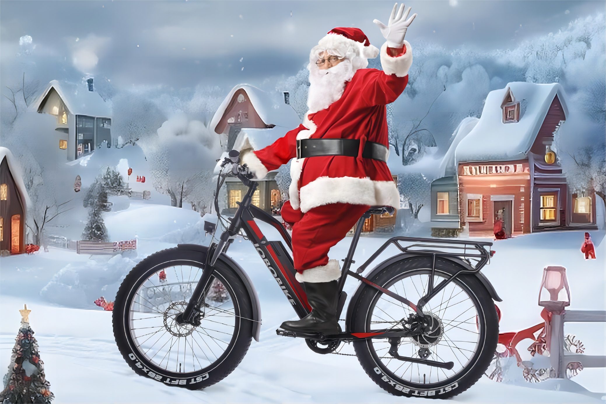 JOBOBIKE E-Bike Robin-Fahren im Winter! Alle-Gelände-Fatreifen, hoher/niedriger Rahmen, 7 Gang Shimano Acera Schaltwerk, Kettenschaltung, Heckmotor, 672,00 Wh Akku, (26 Zoll Damen/ Herren Mountainbike-Citybike mit Zubehör, 2 tlg., Mit Gepäckträger),