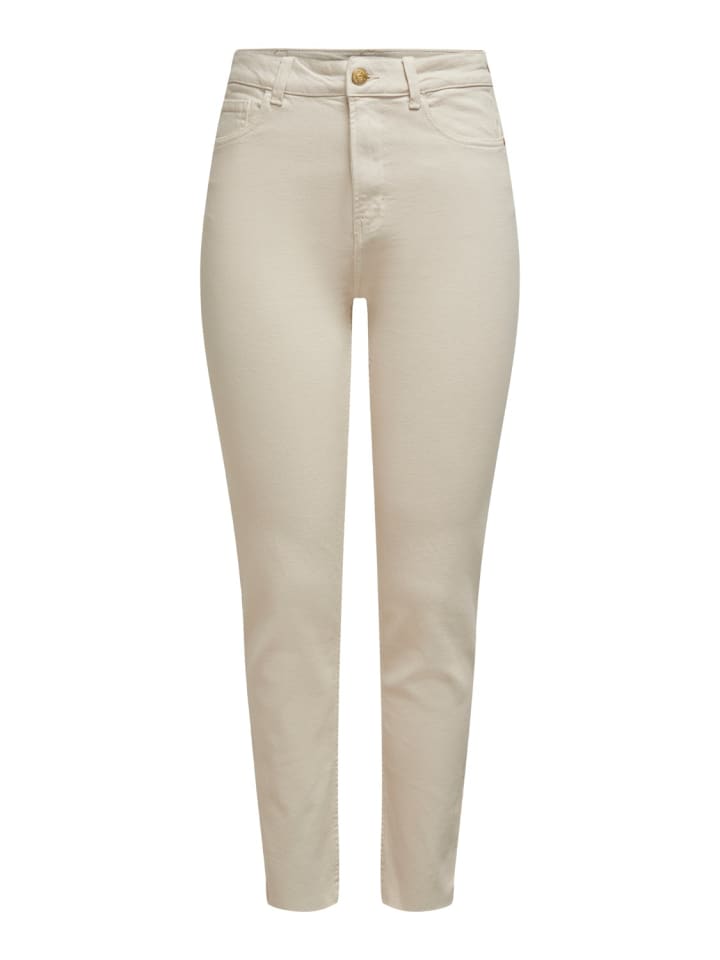 ONLY Jeans ONLEMILY LIFE HW ST RAW CRPANK regular/straight in Beige günstig kaufen
