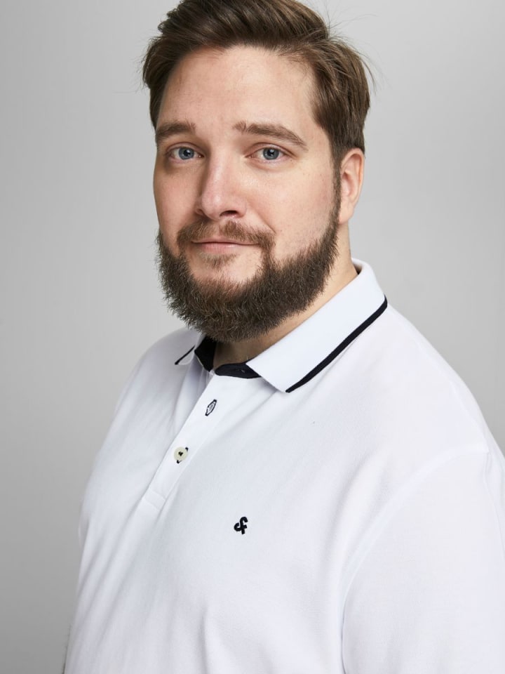 JACK & JONES PLUS Poloshirt in White günstig kaufen