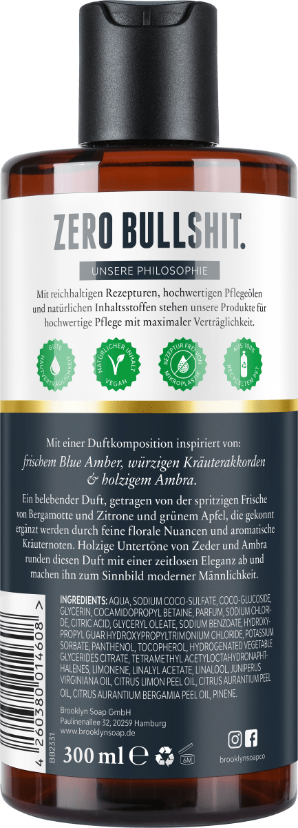 Duschgel Blue Amber & Cedar, 300 ml