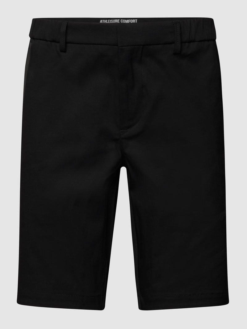 Shorts mit Label-Applikation Modell 'Llem' in schwarz