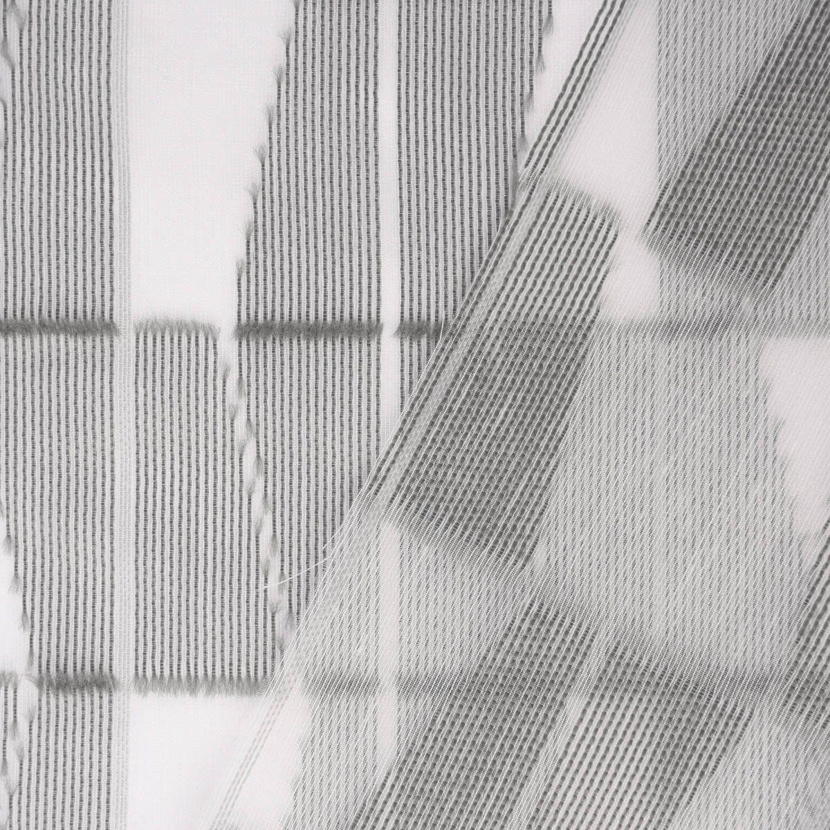 Meterware Rasch Textil Stores Scherli Rechtecke abstrakt grau 300cm, halbtransparent, Kunstfaser, überbreit
