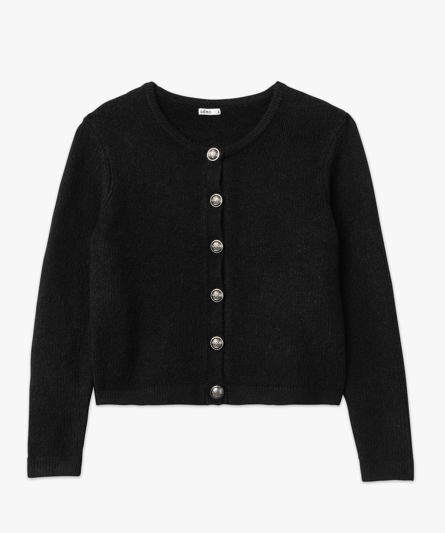 Gilet en grosse maille et boutons gravés femme noir | GEMO