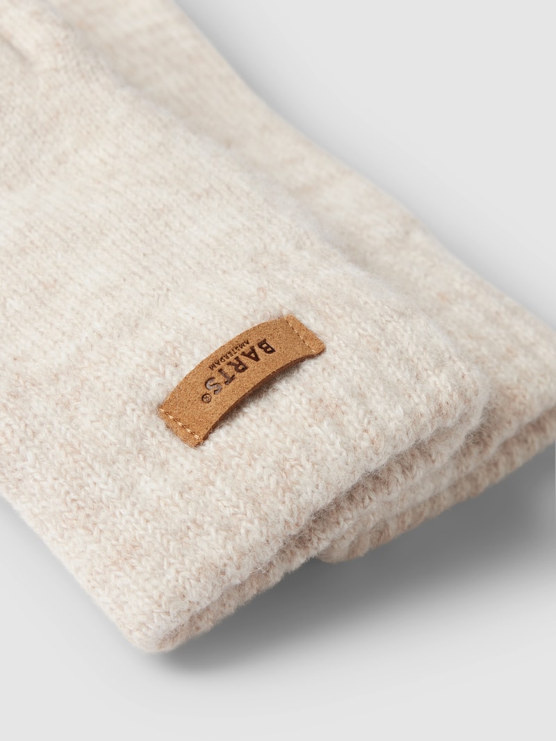 Handschuhe mit Label-Detail Modell 'Witzia' in offwhite