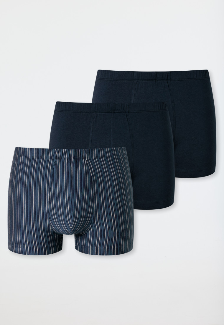 Shorts 3er-Pack Organic Cotton uni/geringelt mehrfarbig - 95/5