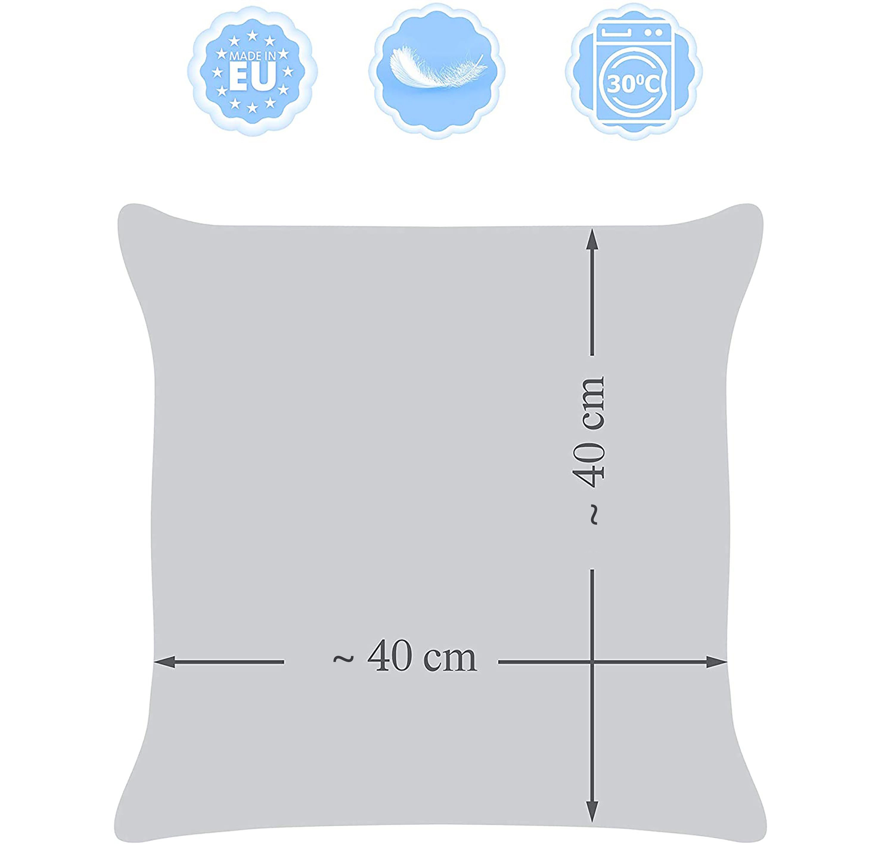 Amilian Dekokissen (Made in EU) 4er Set; Dekoratives Kissen; Dekokissen mit Füllung; Zierkissen mit Kissenbezug; Kopfkissen; Sofakissen für Schlafzimmer; Wohnzimmer, Kinder Deko; Kissenhülle: 40x40 cm, 16x16 inch