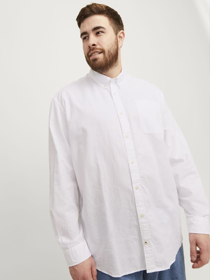 JACK & JONES PLUS Freizeithemd in White günstig kaufen