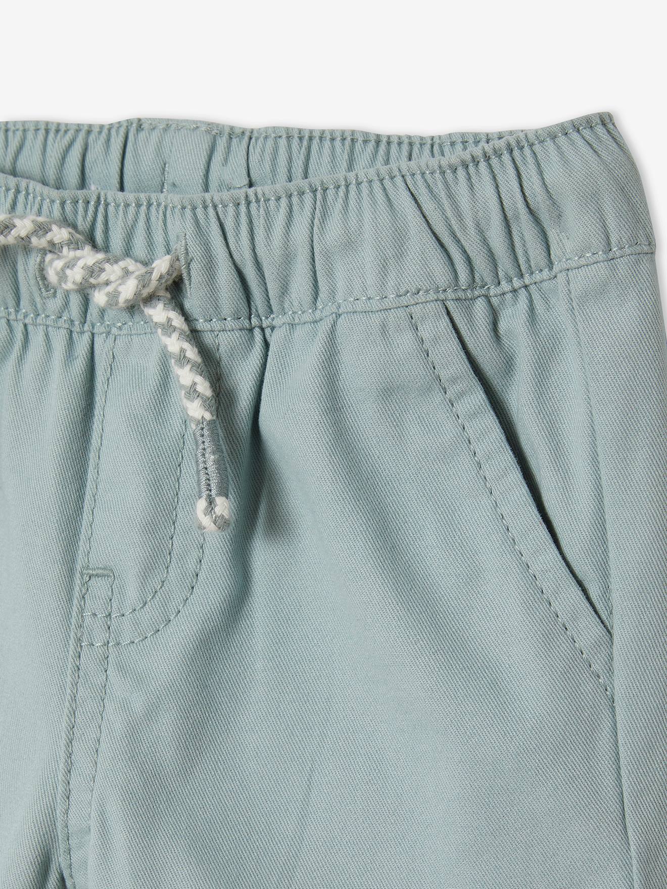 Pantalon bébé garçon en toile à taille élastiquée noix de pécan