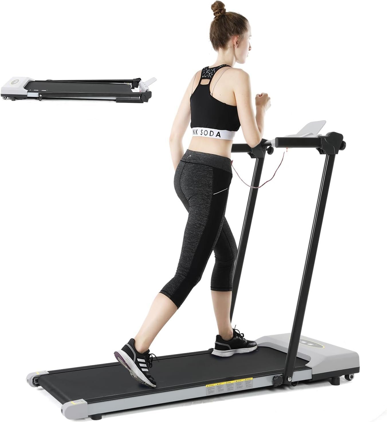 ISE Laufband (Laufband für zuhause klappbar, Laufband mit 15 Trainingsprogrammen), leisen Motor& Tablet Halterung, klappbares Laufband, SY-T2715