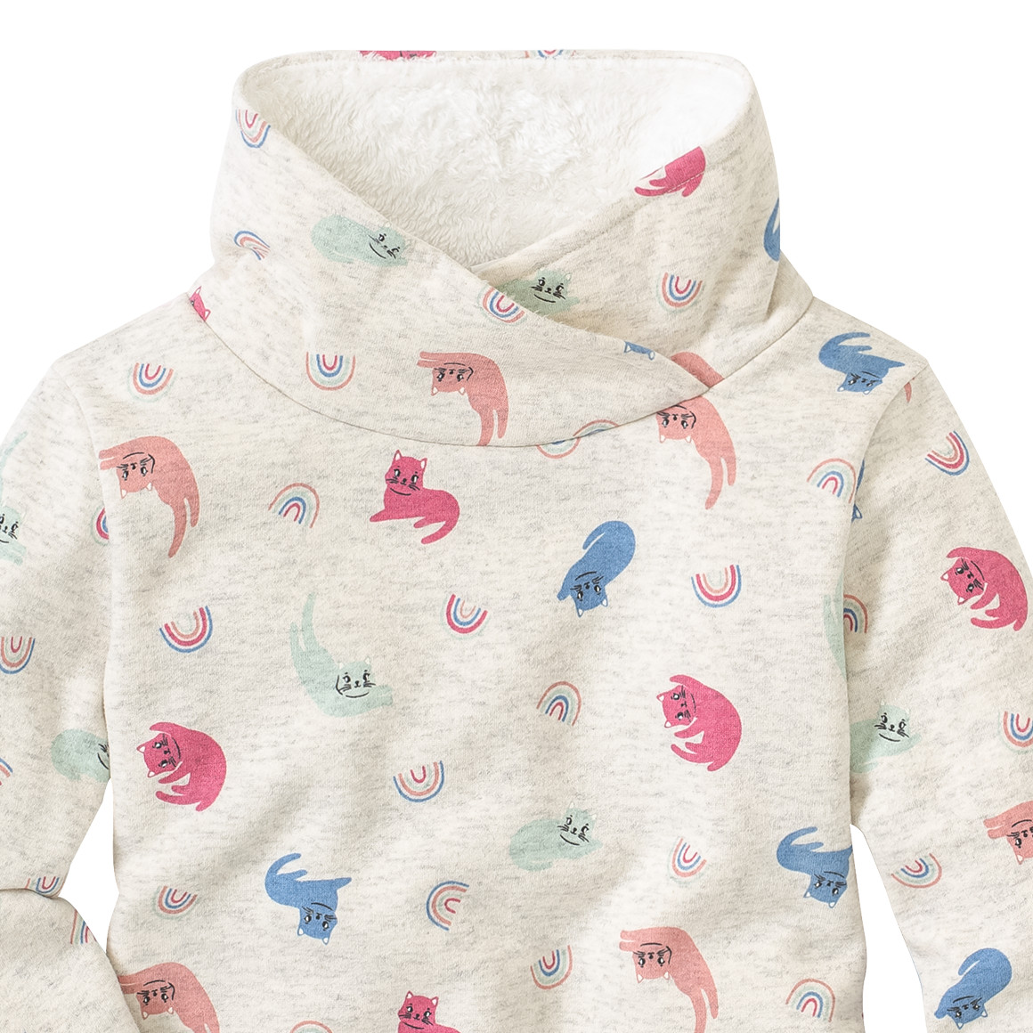 Mädchen Sweatshirt mit Katzen-Allover