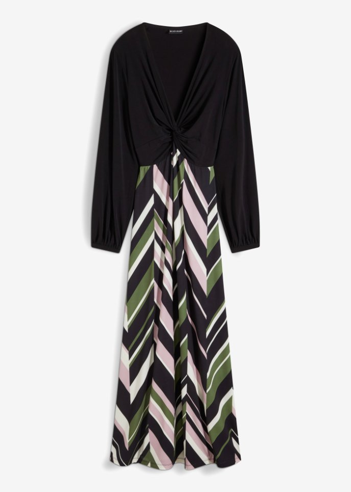 Maxikleid mit bedrucktem Rock aus recyceltem Polyester