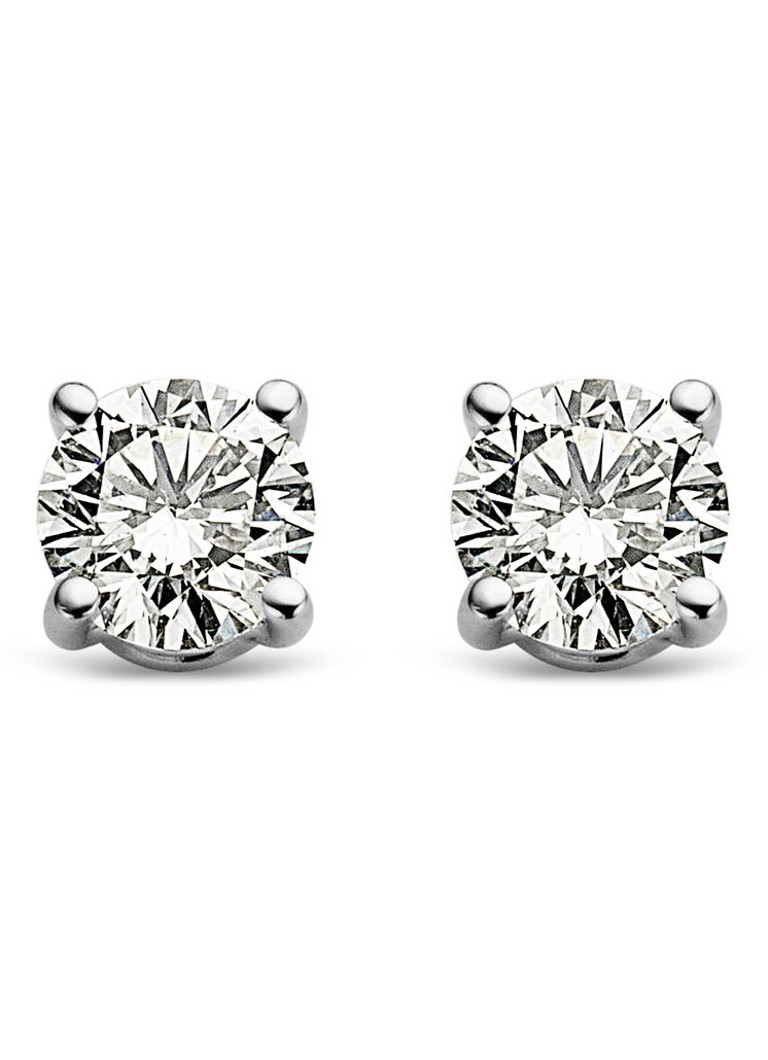 Diamond Point White gold solitaire lab-grown diamond stud earrings, 0.30 ct. 0.30 ct diamond Lab-grown diamond