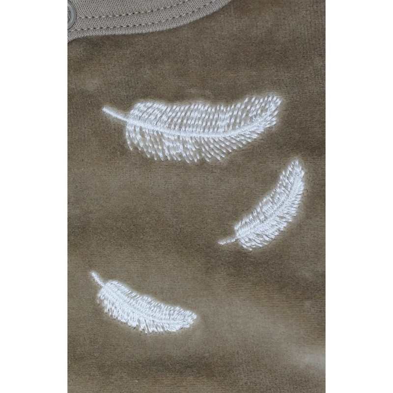 Pyjama bébé en Coton Bio à motifs plumes blanches