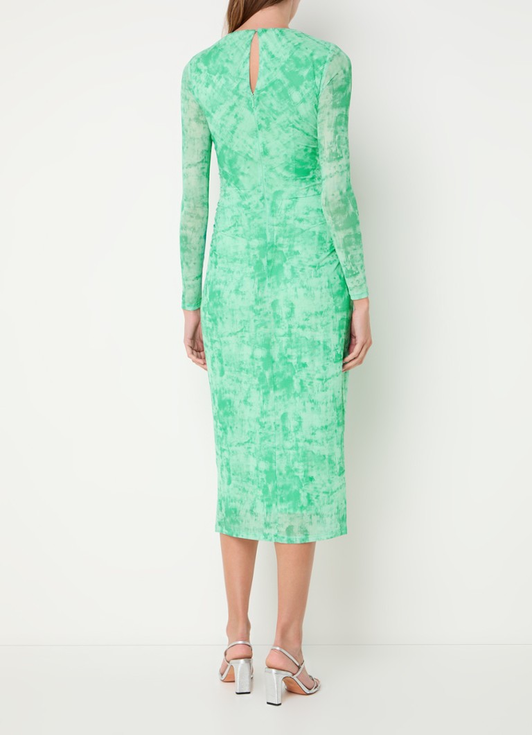 Rochie midi tricotată cu imprimeu fluier