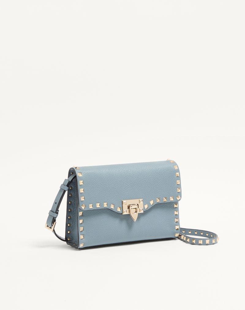 Rockstud lille skuldertaske i kornet kalveskind