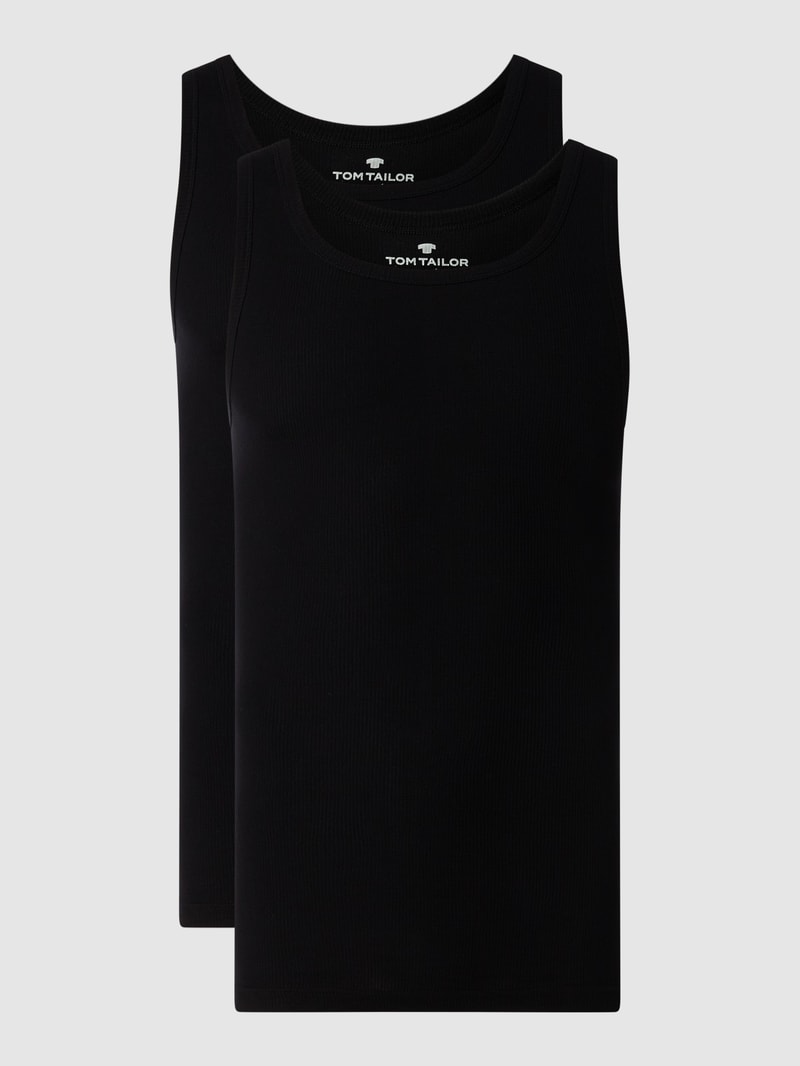 Tanktop aus Baumwolle im 2er-Pack in schwarz