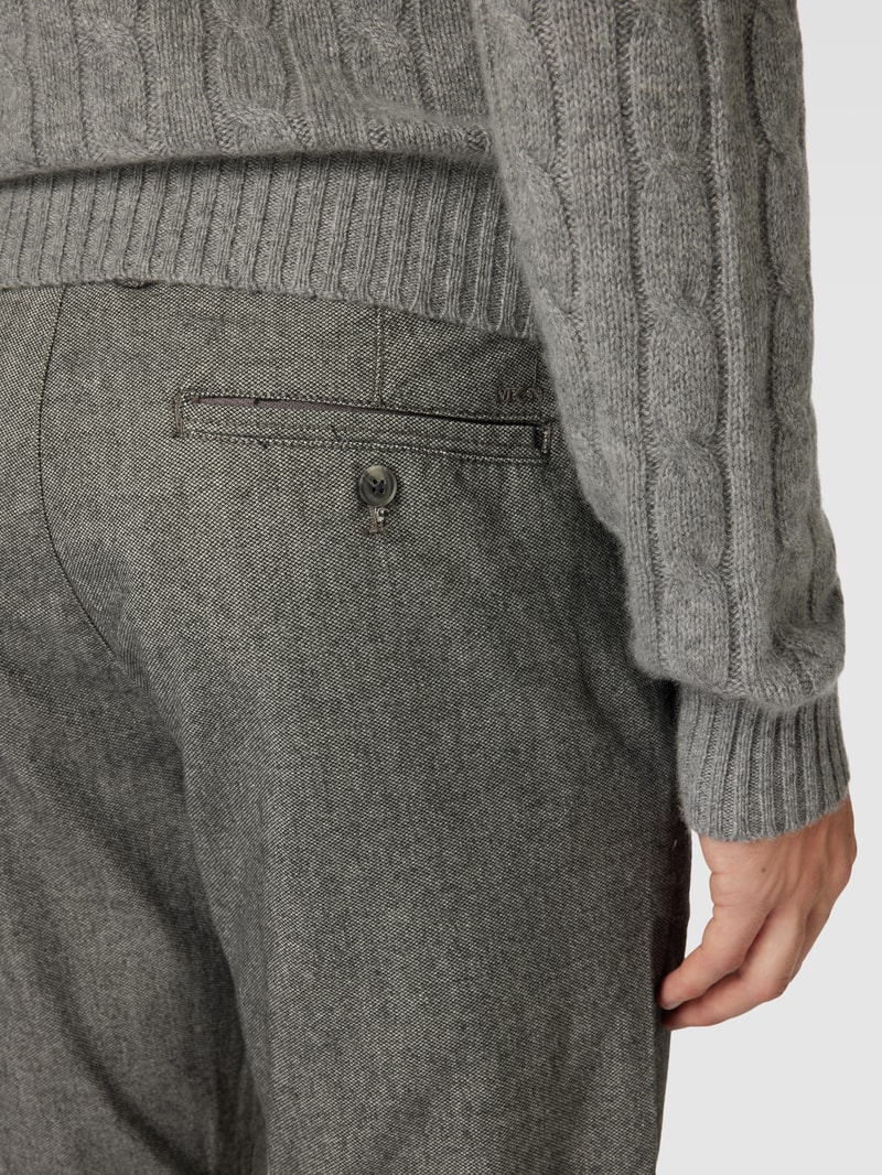 Stoffhose mit Strukturmuster in mittelgrau