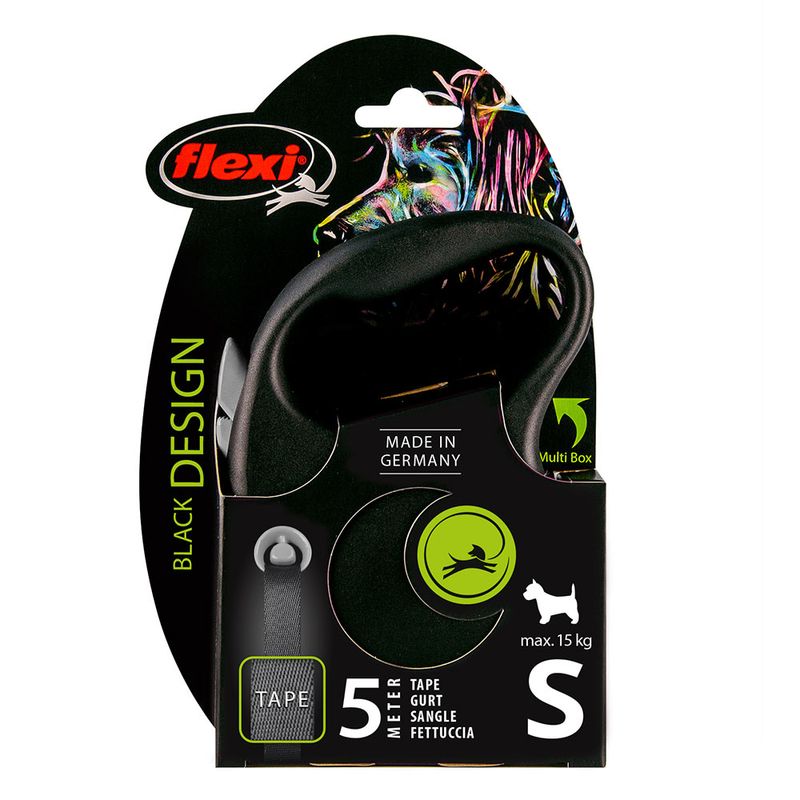 flexi Black Design Gurt-Leine schwarz - 5 m