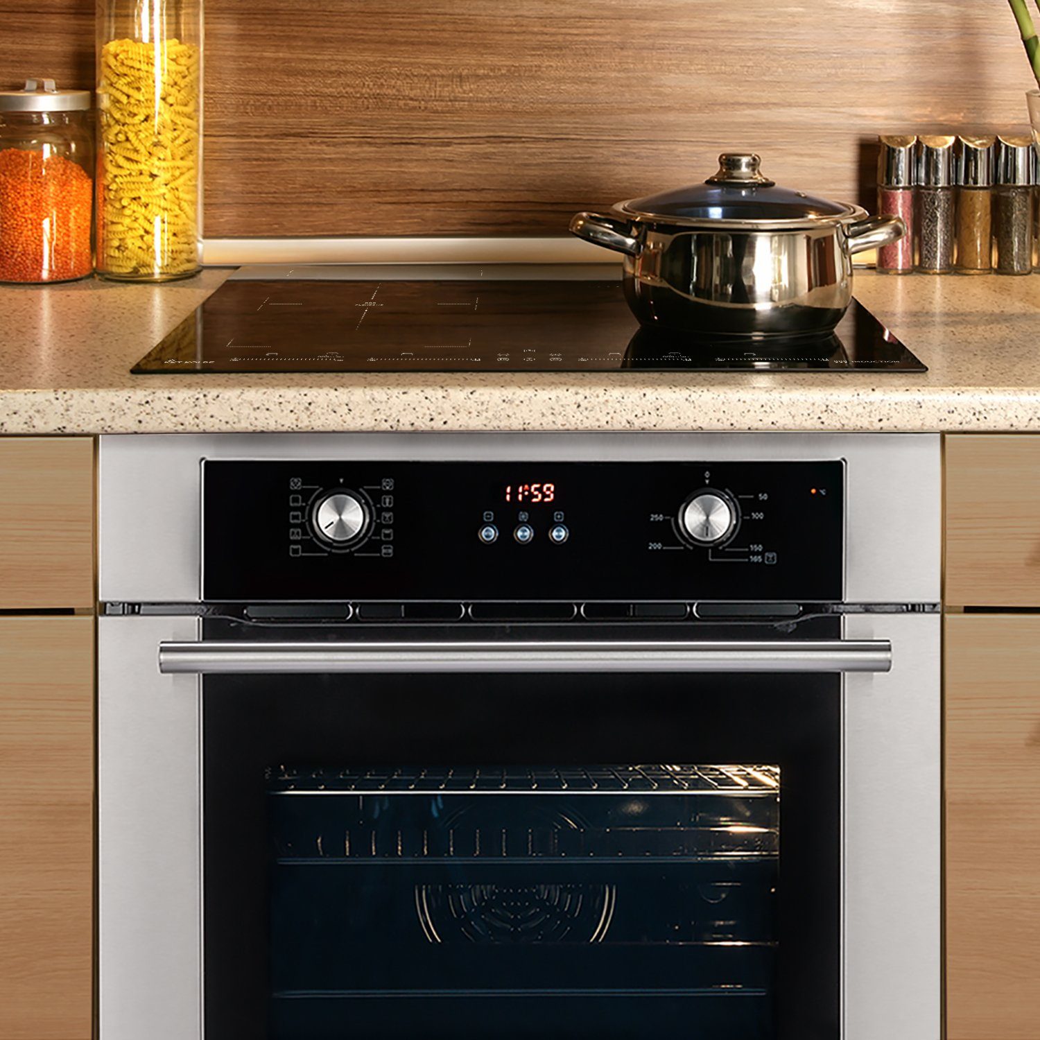 KKT KOLBE Backofen-Set KKT KOLBE Backofen und Induktionskochfeld SET88102FZ, mit siehe Bilder/Beschreibung, 60cm Einbau-Backofen BO8810SS + 59cm Induktionskochfeld IND5901FZ