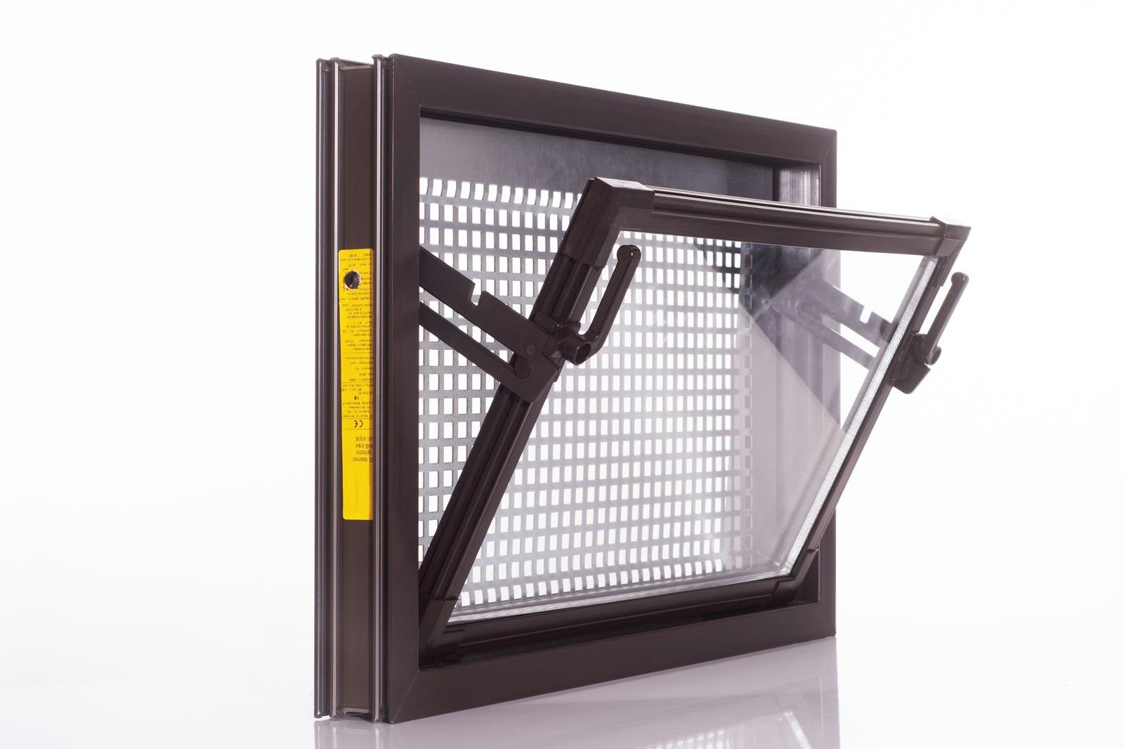 ACO Severin Ahlmann GmbH & Co. KG Kellerfenster ACO 60x40cm Nebenraumfenster Isofenster + Schutzgitter Kellerfenster Fenster braun, inkl. Schutzgitter mit einfacher Montage