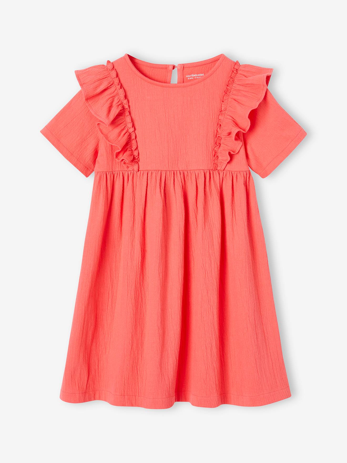 Vertbaudet Mädchen Volantkleid Oeko-Tex - wollweiß