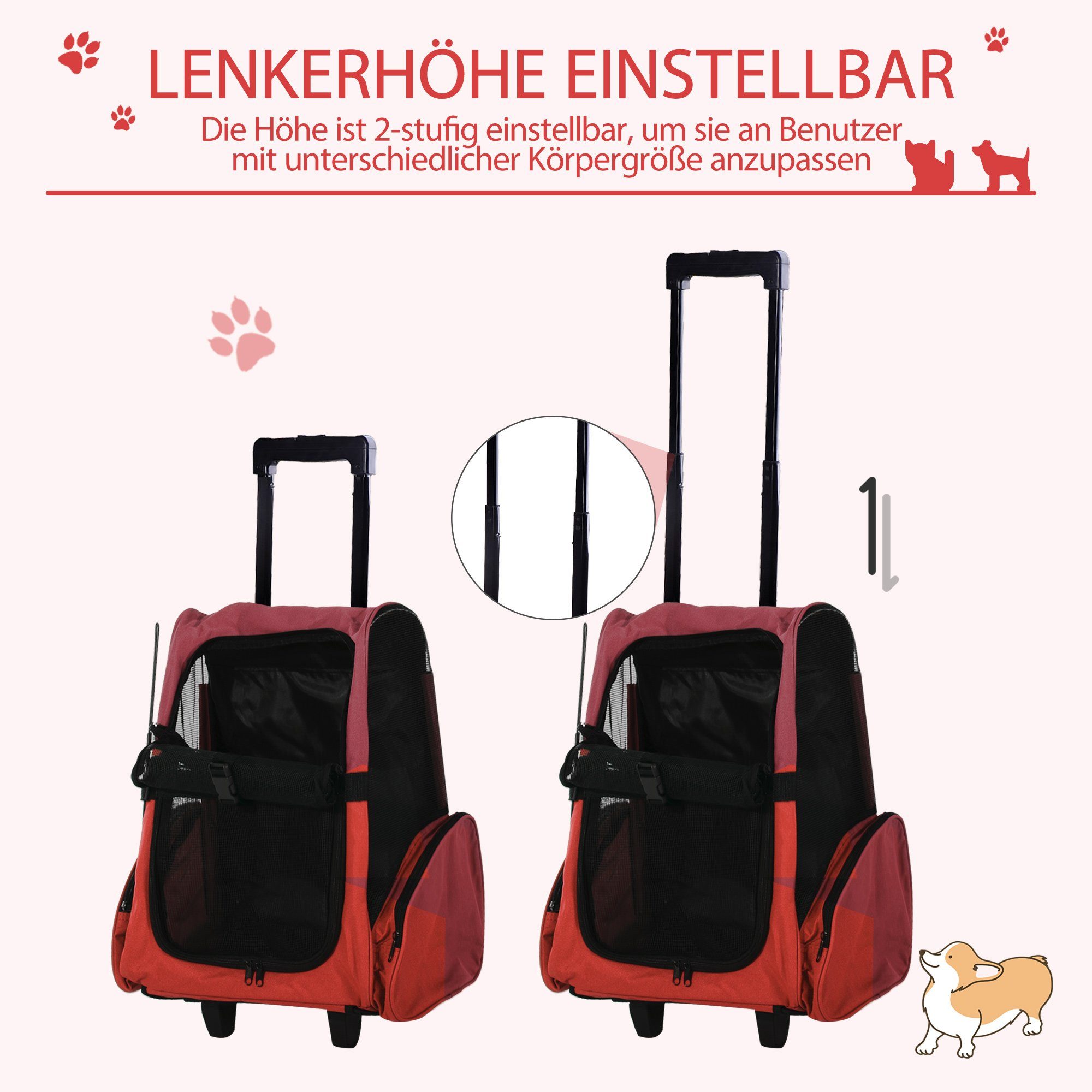 PawHut Tiertransportbox 2 in 1 Hundetasche bis 9 kg