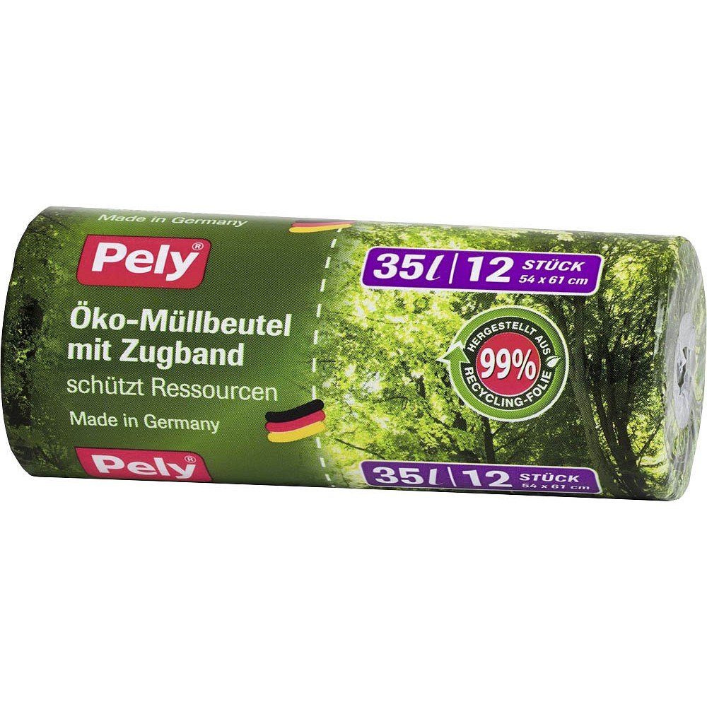 PELY Notizbuch Pely Müllbeutel Öko 35,0 l grün, 12 St.