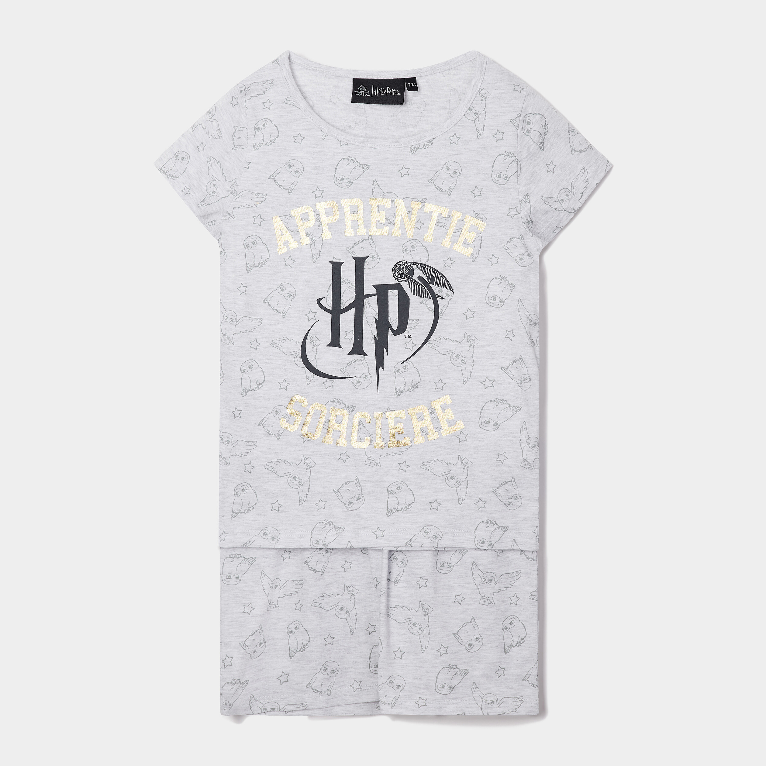 Ensemble pyjama short coton Harry Potter vert clair fille | La Halle