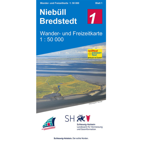 NIEBÜLL - BREDSTEDT  WANDER- UND FREIZEITKARTE 1:50 000 - Wanderkarte