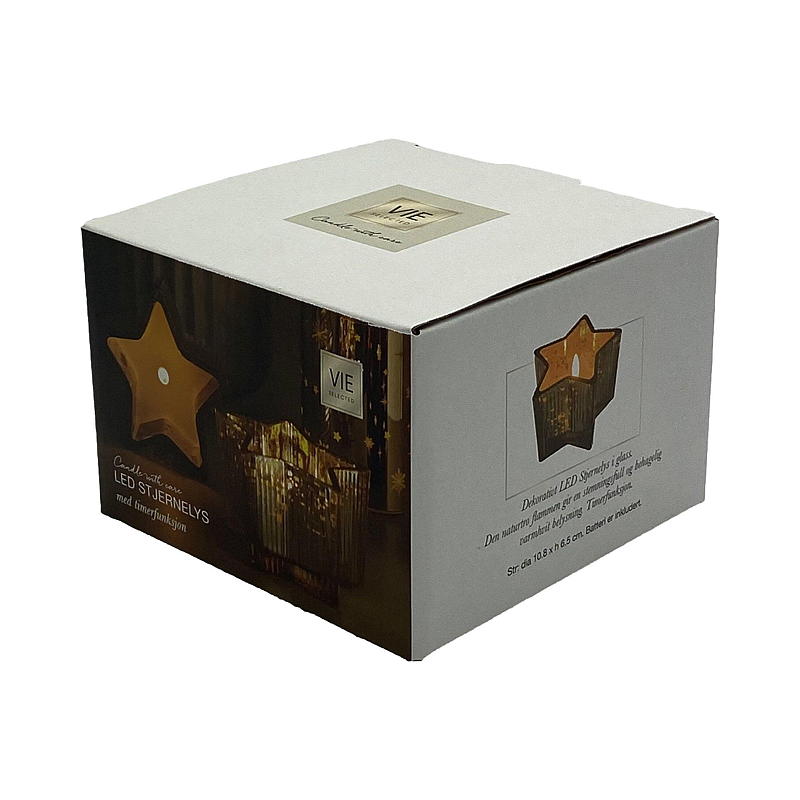 Vie Selected Stjernelys 10,8x6,5 cm LED gull