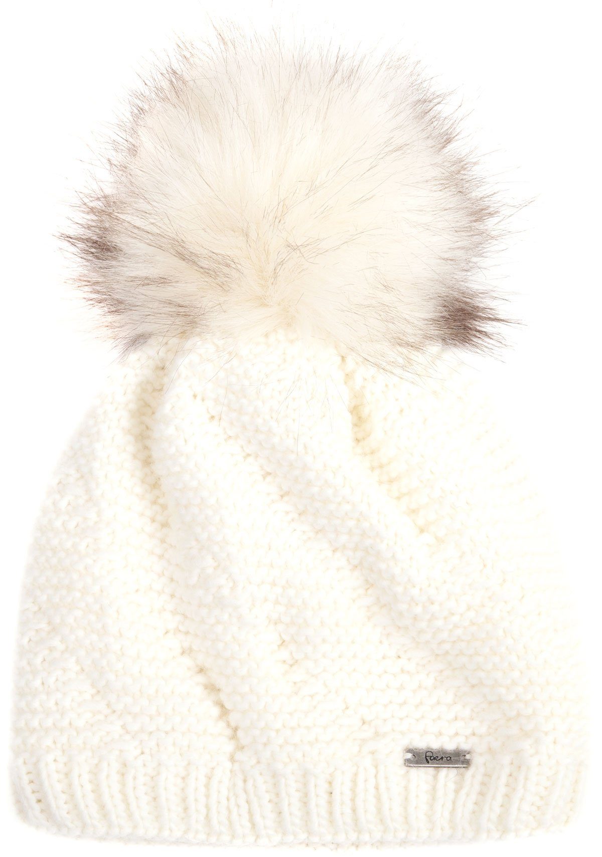 Faera Bommelmütze Wintermütze Damen Mütze Beanie Winter Haube gefüttert Strickmütze