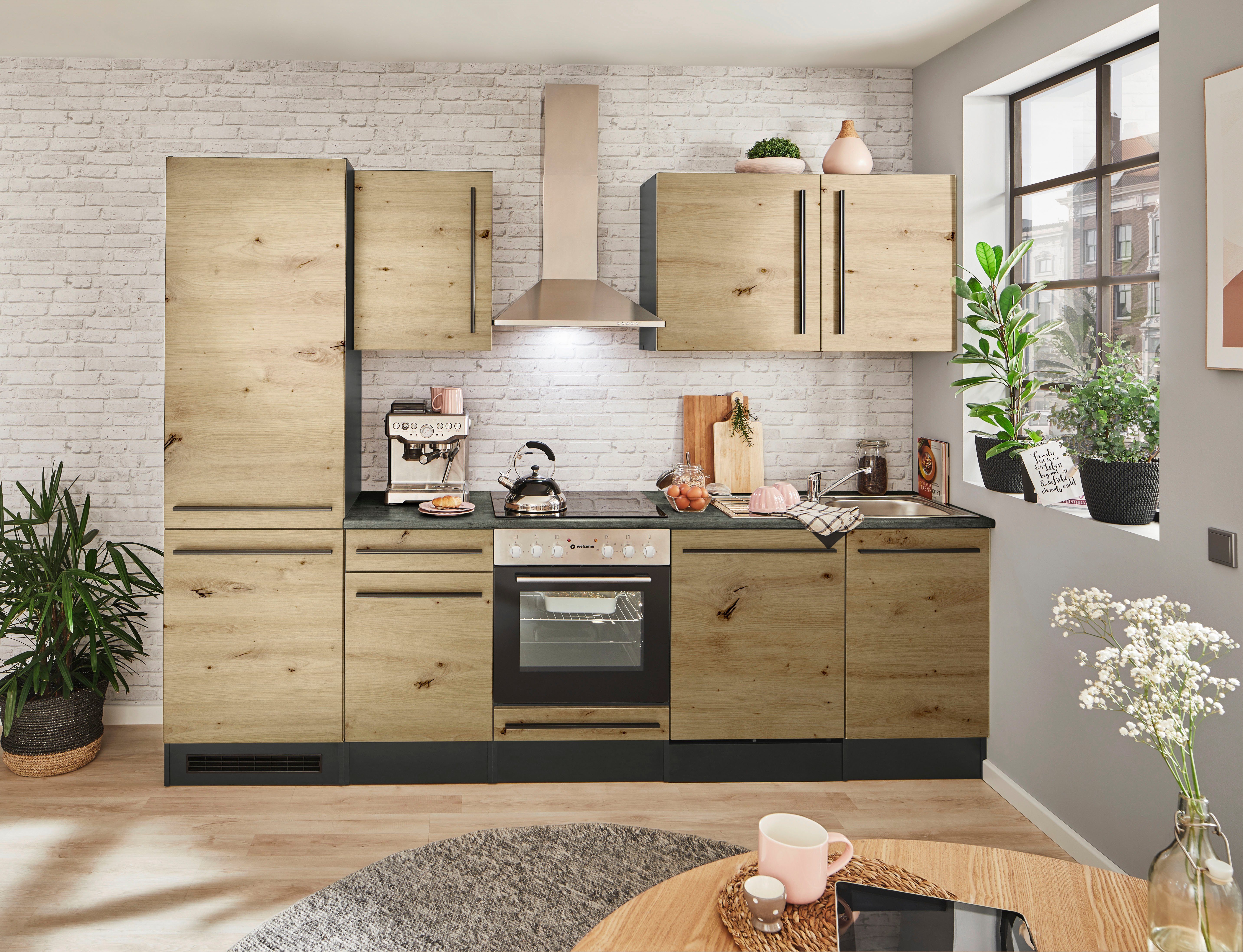 BASIC by Balculina Küchenzeile Jazz, Breite 280 cm, wahlweise mit E-Geräten