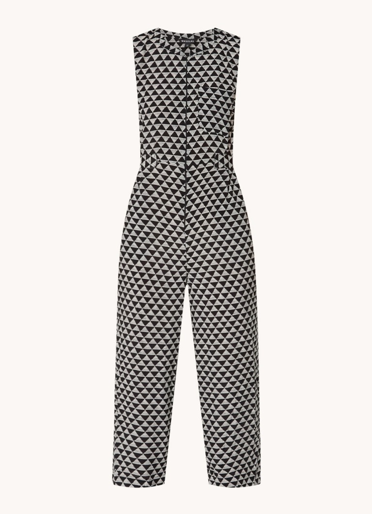 Whistles  Loose fit jumpsuit met grafische print en strikceintuur